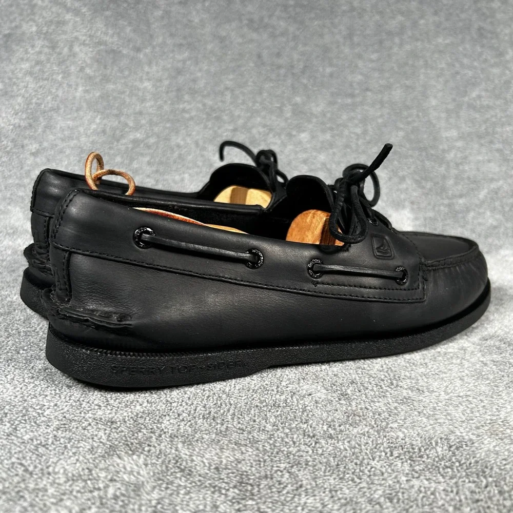 Sperry Top-Sider Boat Shoes Black Authentic Original Mens 10.5 M Leather 0836981
